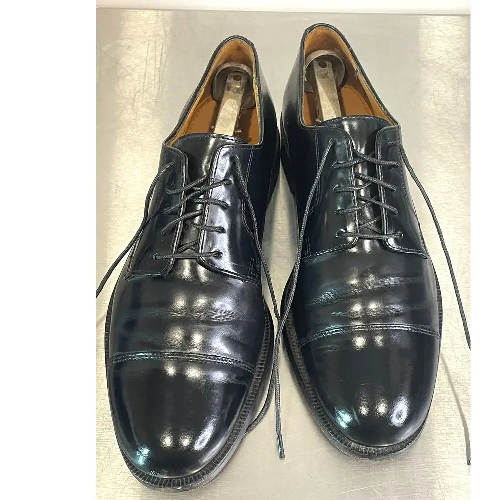 Cole Haan Mens Size 8 Black Leather Oxford Cap Toe Lace Up Dress Shoes